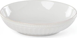 French Perle Groove White Pasta Bowl