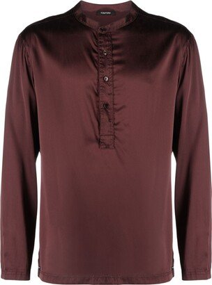 Henley silk pyjama top