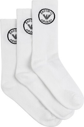 Emporio Logo-intarsia Cotton-blend Socks
