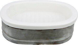 Metal & Stoneware Soap Dish - Storied Home
