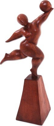 Handmade Catch It Wood Sculpture