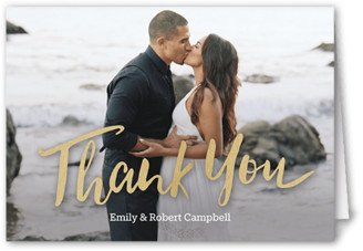 Wedding Thank You Cards: Magnificent Thanks Thank You Card, White, 3X5, Matte, Folded Smooth Cardstock