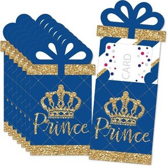 Big Dot of Happiness Royal Prince Charming - Baby Shower or Birthday Party Money and Gift Card Sleeves - Nifty Gifty Card Holders - Set of 8