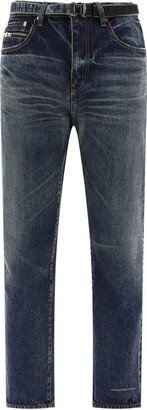 Straight Leg Belted Jeans