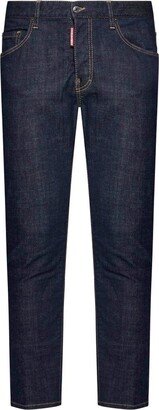 Straight-Leg Logo Patch Jeans-AA