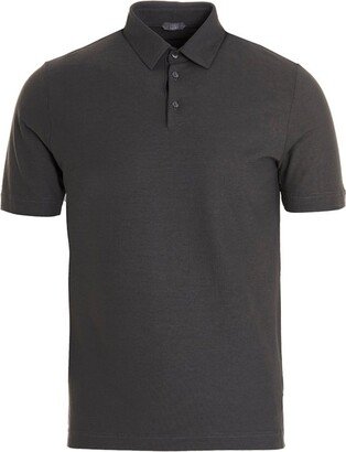 Short-Sleeved Straight-Hem Polo Shirt