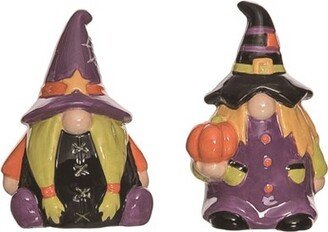 Dolomite 3.5 in. Multicolor Halloween Witchy Gnome Salt and Pepper Shakers Set of 2