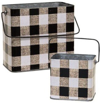 2/Set Nesting Metal Buffalo Check Buckets