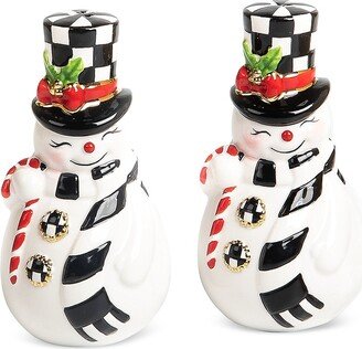 Nostalgia Snowman Ceramic Salt & Pepper Shakers