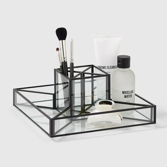 Marie Kondo Rotating Serenity Countertop Glass Organizer Ink Black