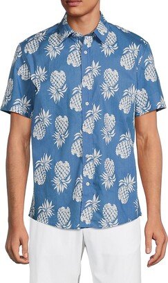 Pineapple Print Short Sleeve Shirt