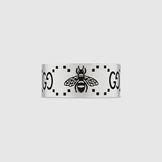 GG and bee engraved wide ring