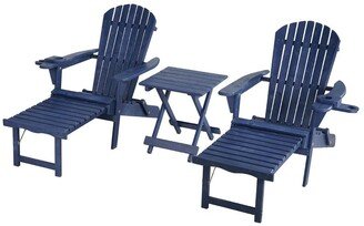 Adirondack Chaise Lounge Foldable Chair and End table