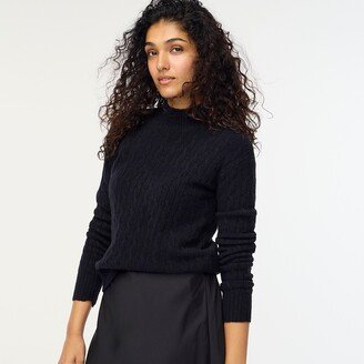 Women's Cable-Knit Mockneck Sweater In Extra-Soft Yarn