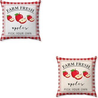 Farm Fresh Apples Pillow - Red Buffalo Plaid Farmhouse Fall Home Decor Autumn Cover