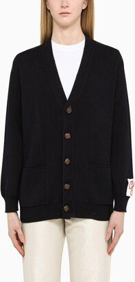 Classic Black Cotton Cardigan