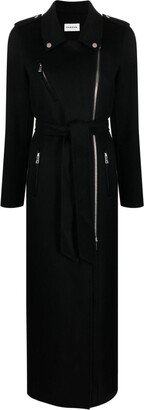 Zip-Detail Wool Maxi Coat