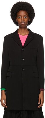 Black Wool Vented Coat