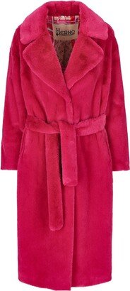 Belted Faux-Fur Coat-AD
