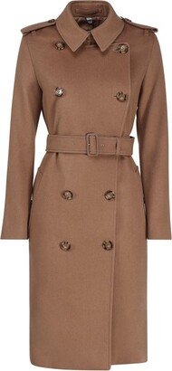 Double-Breasted Belted Trench Coat-AB