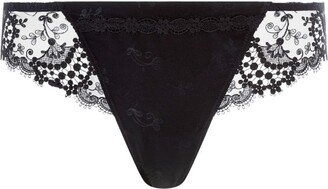 Lace Embroidered Thong