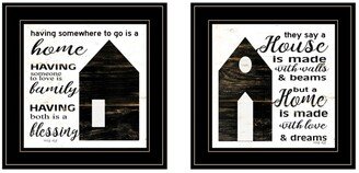 House/Blessing 2-Piece Vignette by Cindy Jacobs, Black Frame, 15 x 15