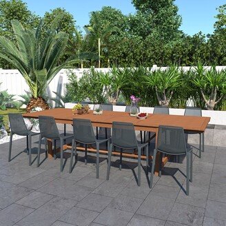 Eucalyptus Coralis Rectangular 11 piece Patio Dining Set - 11 Piece