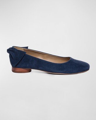 Eloise Suede Bow Ballerina Flats