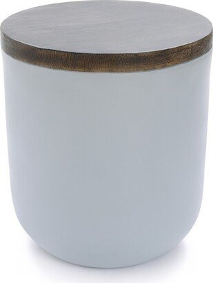 LuxenHome Gray and Brown MgO Round Side Table