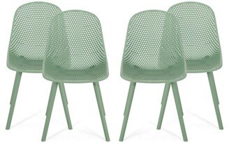 Posey Outdoor Diamond Perforated Modern Dining Chair