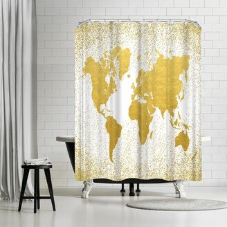 71 x 74 Shower Curtain, Confetti World Map by Samantha Ranlet