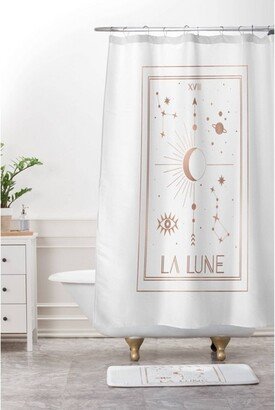 Emanuela Carratoni La Lune or The Moon Shower Curtain White