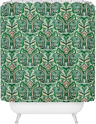 Jenean Morrison Mirror Image Shower Curtain Green