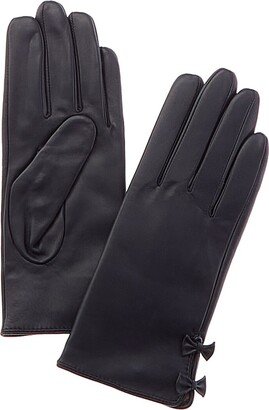 Bow Cashmere-Lined Leather Gloves