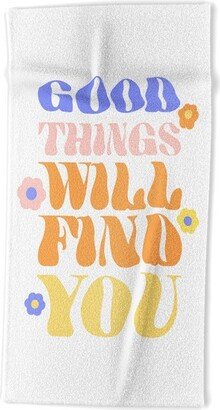 Emanuela Carratoni Good Things will Find You Beach Towel