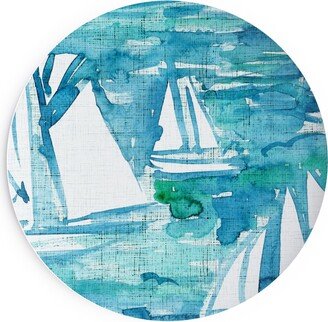 Salad Plates: Sailboats Sailing Watercolor Loosely Painted - Blue Salad Plate, Blue
