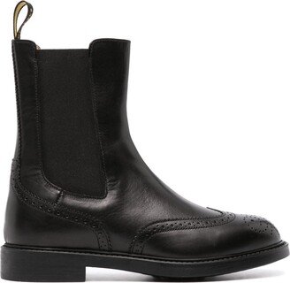 perforated leather Chelsea boots