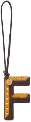 Bi-Colour Leather Keyring - F