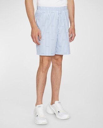 Men's Striped Logo Pajama Shorts