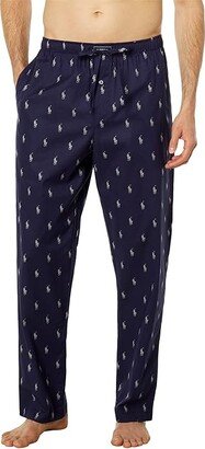 All Over Pony Player Woven Sleep Pants (Navy/Cream Pony) Men's Underwear