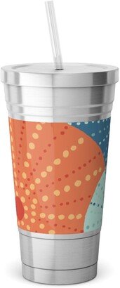 Travel Mugs: Colorful Sea Urchins Stainless Tumbler With Straw, 18Oz, Multicolor