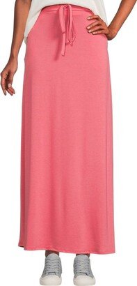 SOBEYO Women's Maxi Long Skirt Drawstring Waist Pockets Soft Comfort Fabric Red