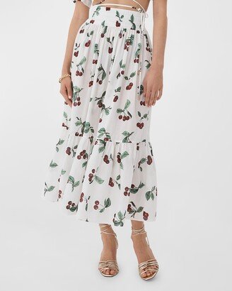 Cerise Olympia Maxi Skirt