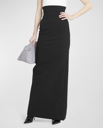 High-Waist Tailored Maxi Skirt-AA