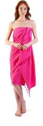 Hot Pink Turkish Cotton Beach Towel, Cover Up, Wrap, Personalized Bridesmaid Gift, Wedding Sarong, Lightweight Bath Towel