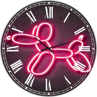 Designart Balloon Dog Oversized Modern Wall Clock - 36 x 36