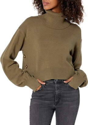 Women's @lucyswhims Long Sleeve Cropped Turtleneck Sweater