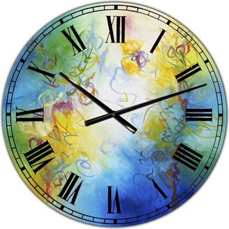 Designart Color Dances Oversized Modern Wall Clock - 36