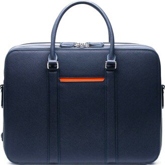 Maverick & Co. Manhattan Double Zip Leather Briefcase