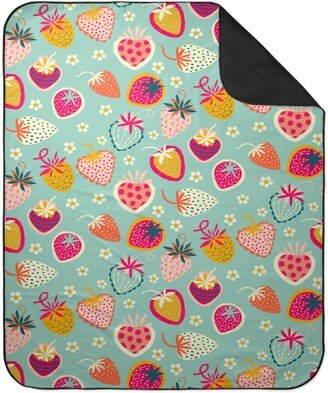 Picnic Blankets: Sweet Strawberries - Multi Picnic Blanket, Multicolor